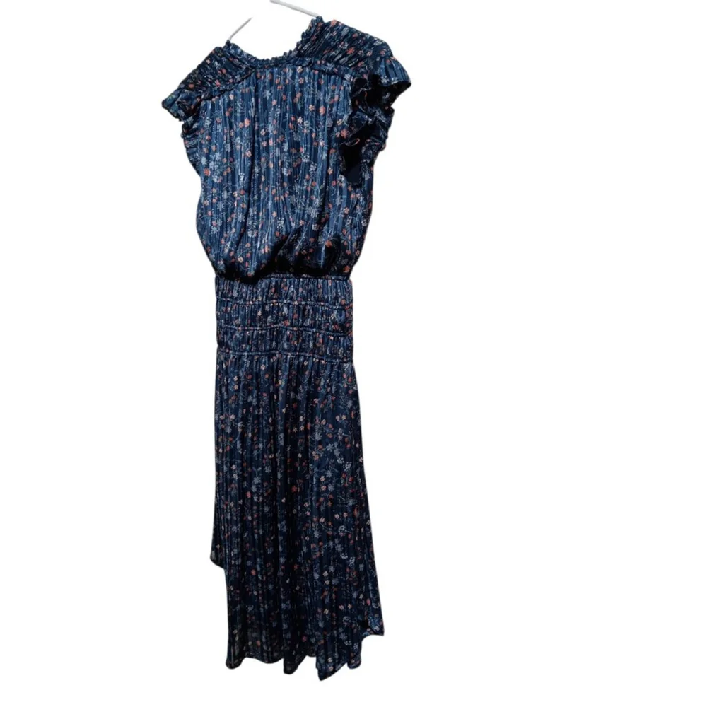WAPG Beautiful Floral Flowy Ruffle Sleeve Dress Smocked Lined Boho Cottagecore